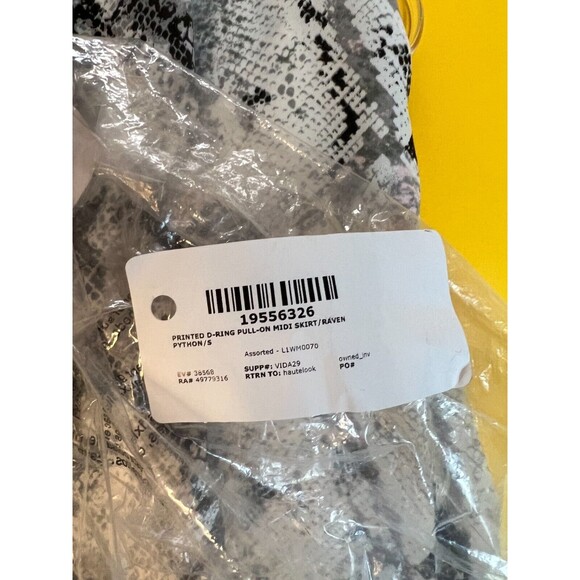 Laundry By Shelli Segal Printed D Ring Midi Skirt Womens S Grey Raven Python NWT - Picture 8 of 9